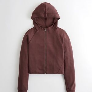 Women's Gilly Hicks Go Cooldown Mock Neck Full-Zip Hoodie, (BROWN)